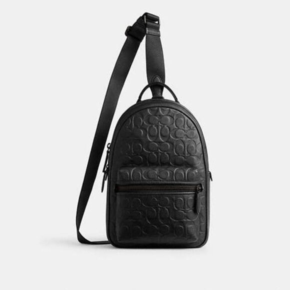 Coach Charter Pack In Signature Leather CP116 Black Authentic Packed - Picture 1 of 4